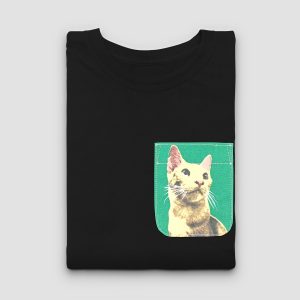 Camiseta bolsillo gato