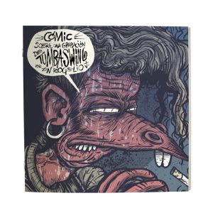 Cómic sobre una grabación de Tumba Swing