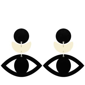 Pendientes Olimpia Negro