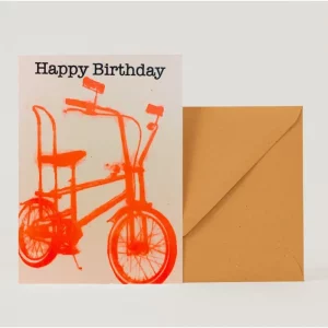 Tarjeta felicitación Happy birthday bike