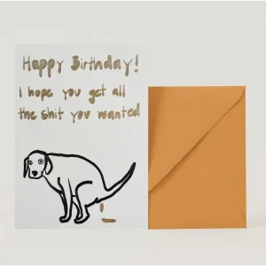 Tarjeta felicitación Caca de perro