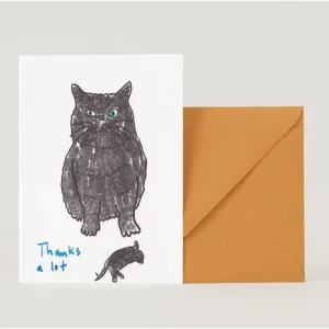 Tarjeta felicitación Gato thanks a lot